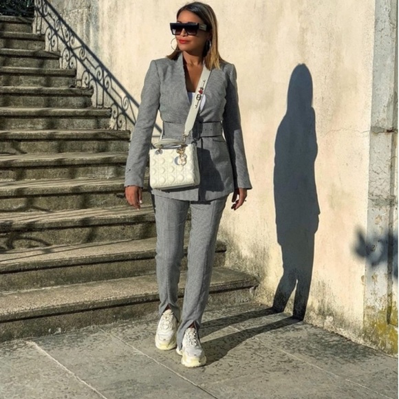 🦋🦋 Bloggers Favorite 🦋🦋 Zara Houndstooth Pants Size M - Picture 4 of 15